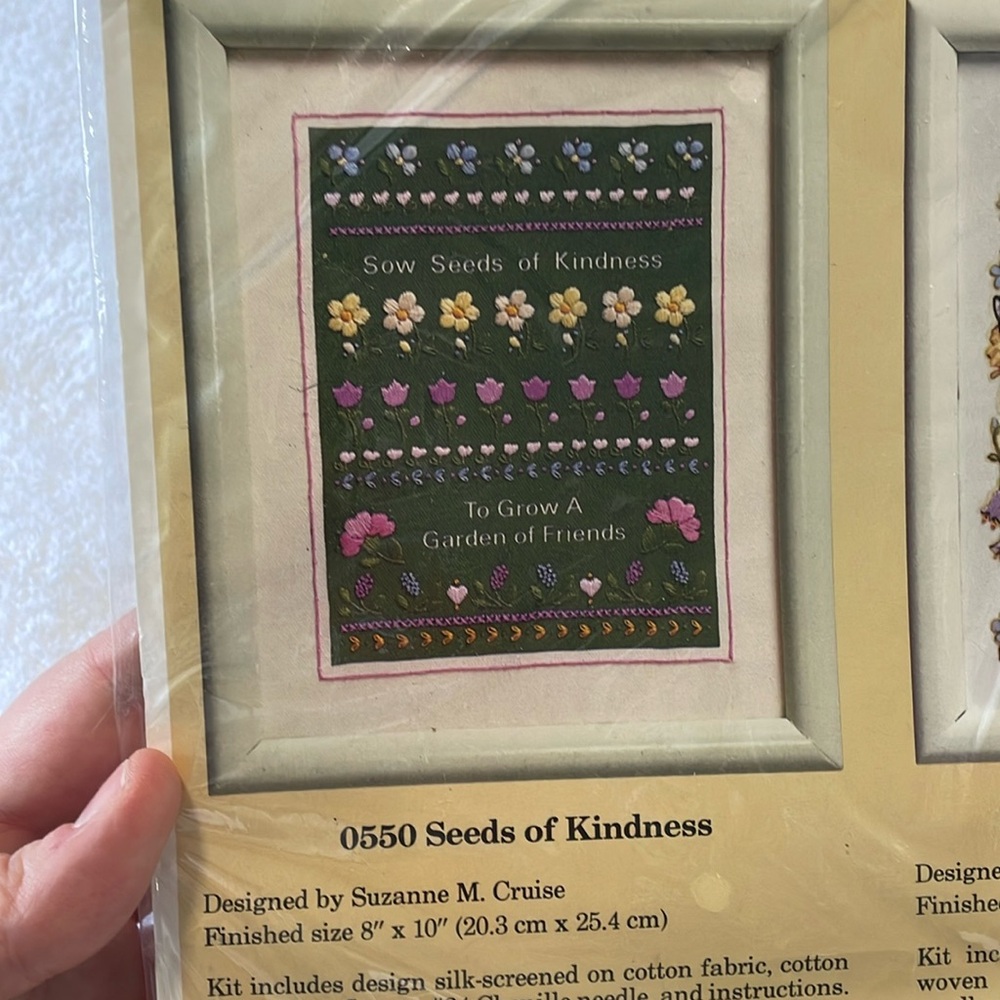1986 Embroidery Kit: Creative Circle 0550 Seeds of Kindness